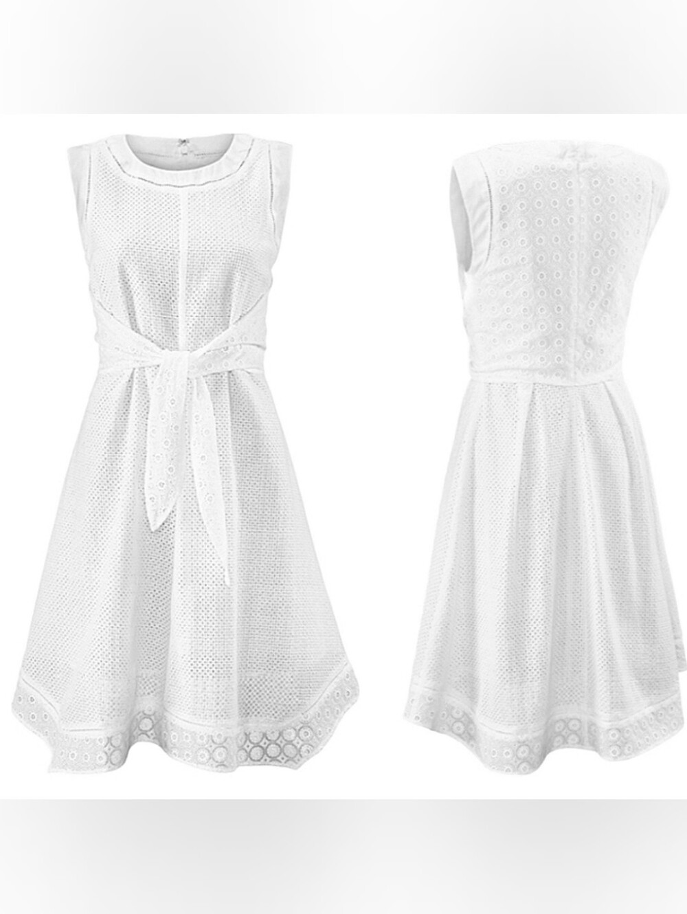 CAbi White Eyelet Lizzie Dress Sz 4